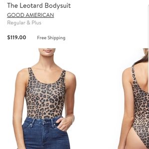 Good American The Leotard Bodysuit Cheetah